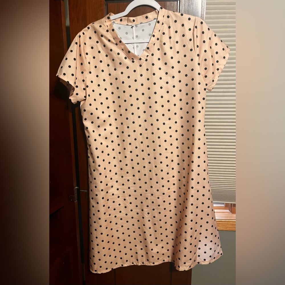 Polka Dot Dress in Peach and Black